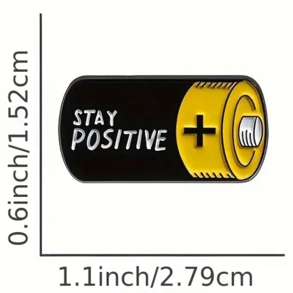 Stay Positive Enamel Pin - Picture 2 of 3